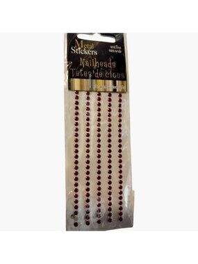 Mark Richards Red Metal Stickers Nailheads 3mm Adhesive Embellishments  3864